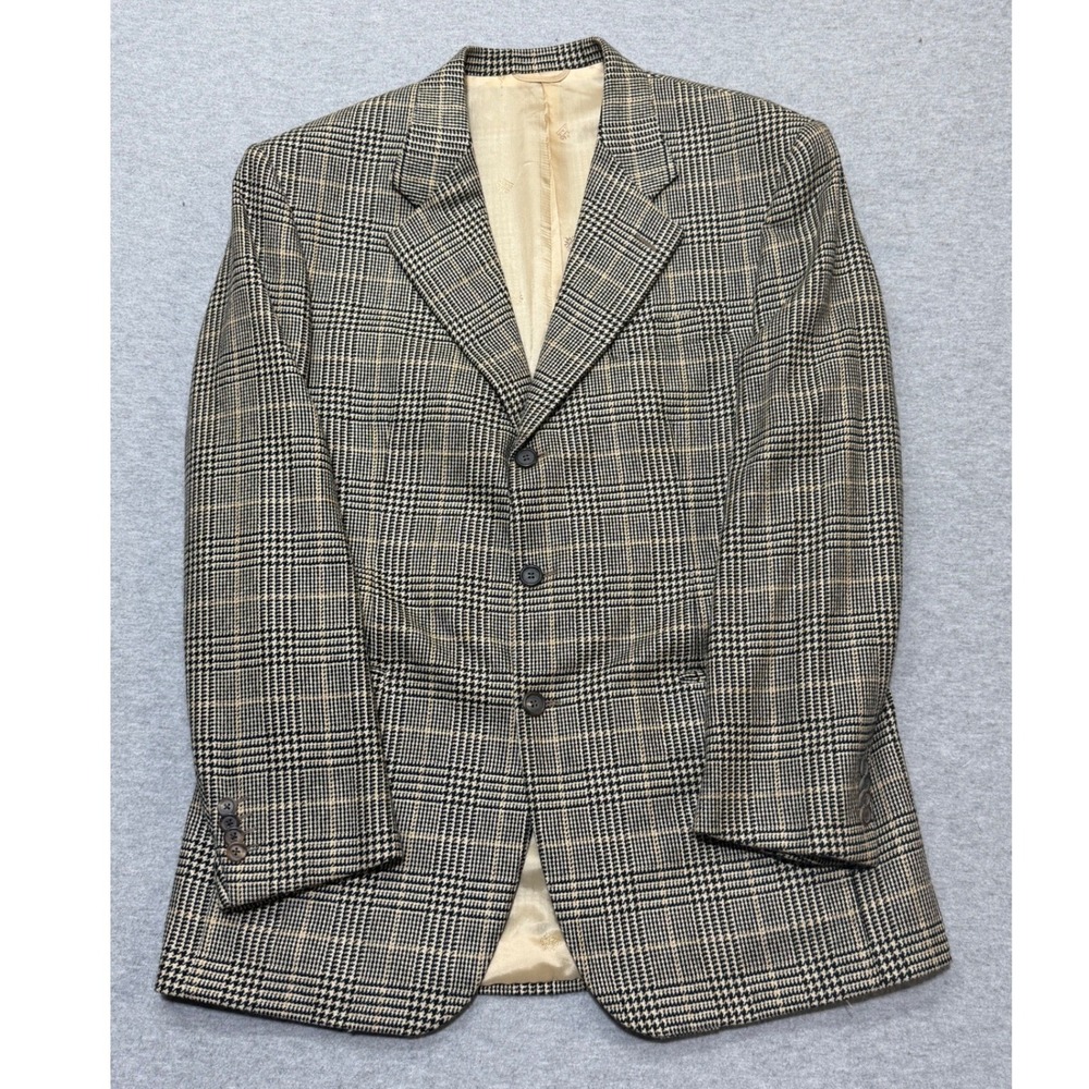 Isaia Napoli 100% Marco G Cashmere Blazer Sport Coat 42 Brown Glen Plaid Italy